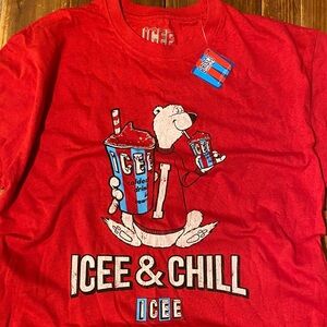 SIZE L, Ice Red 'Icee & Chill' T-Shirt
